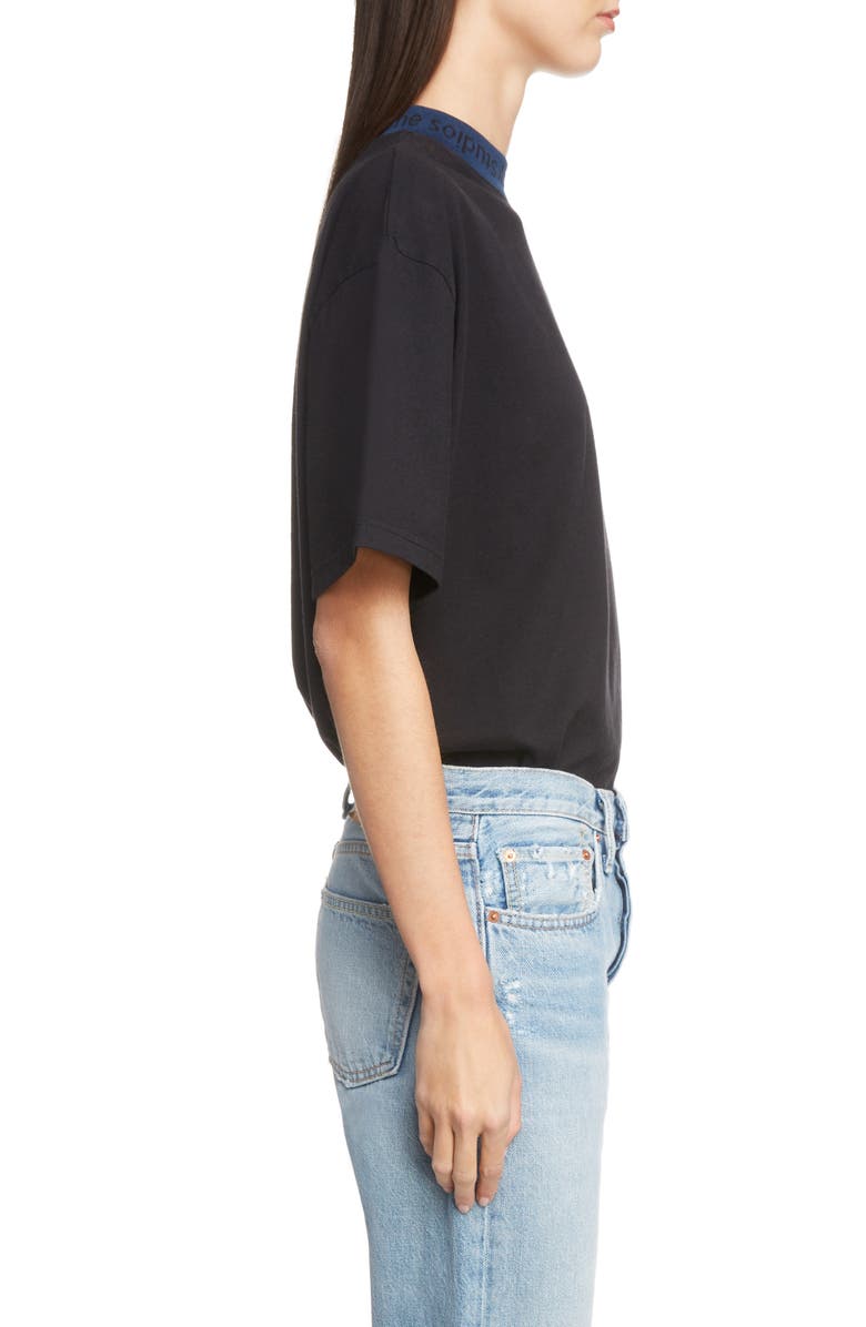 Acne Studios Logo Neck Tee, Alternate, color, 