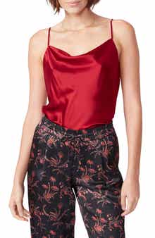 PAIGE Giovanna Cowl Neck Silk Bodysuit