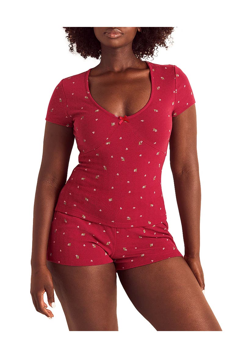 Eloise Short Pajama Set, Main, color, Floral red