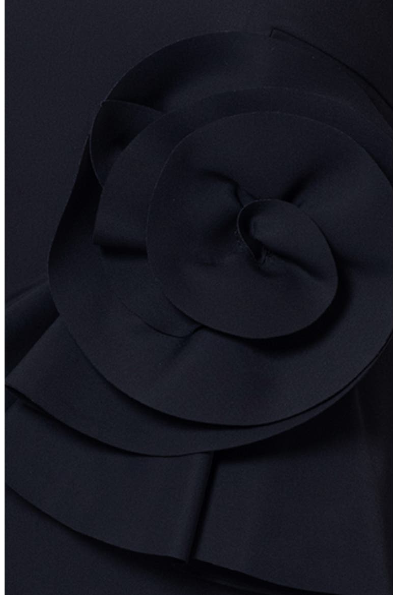 Flower Strapless Cocktail Dress, Alternate, color, BLACK