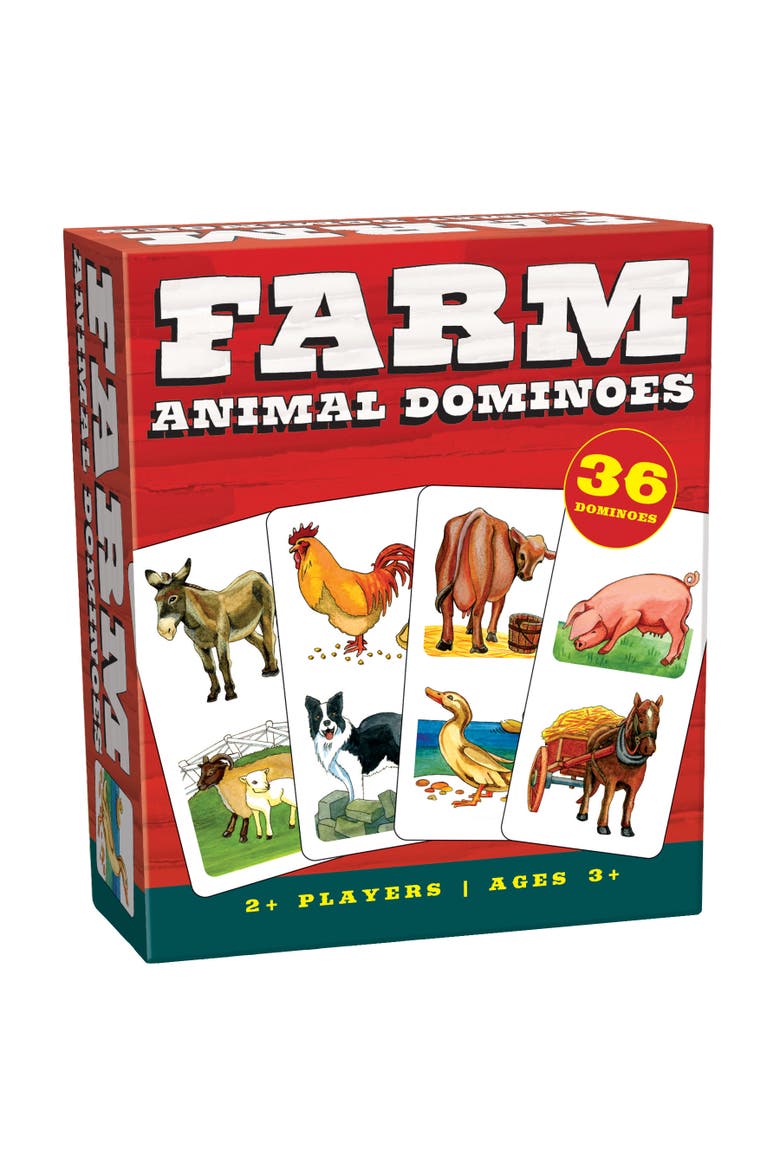 Farm Animal Dominoes Matching Card Game, Main, color, Multicolored