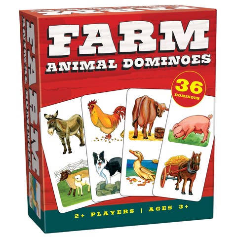 Farm Animal Dominoes Matching Card Game