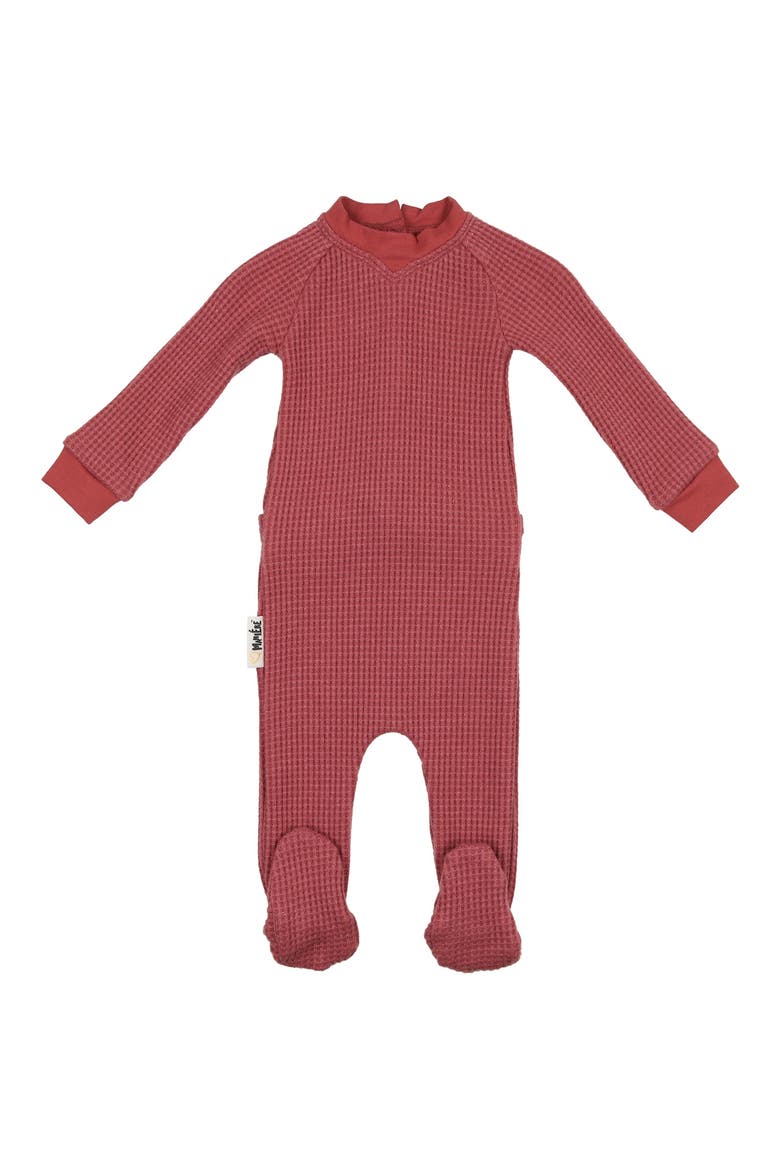 Shimmer Waffle Weave Stretch Cotton Footie, Main, color, ROSE