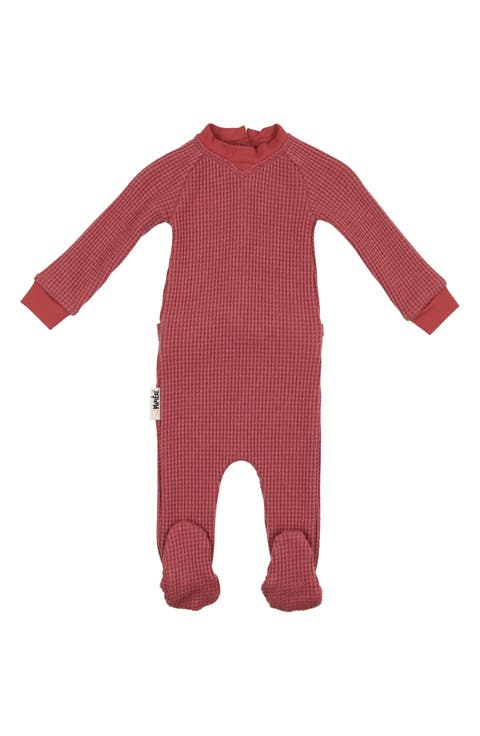 Shimmer Waffle Weave Stretch Cotton Footie (Baby)