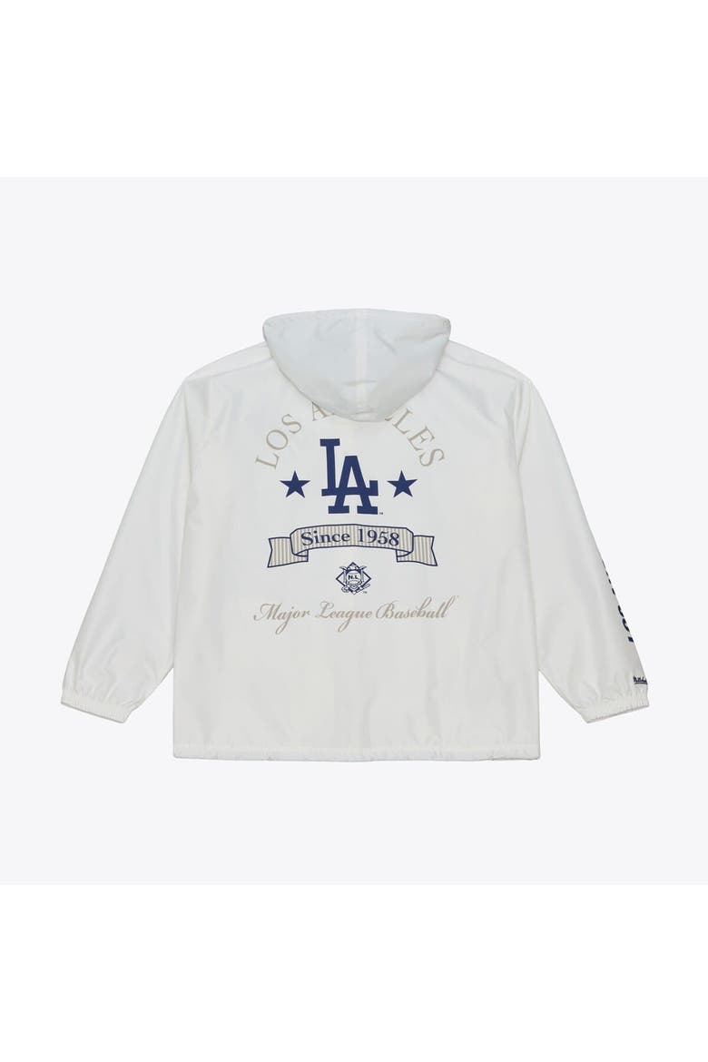 Men's Mitchell & Ness White Los Angeles Dodgers Yacht Rock Coaches Full-Snap Hooded Windbreaker Jacket, Alternate, color, White