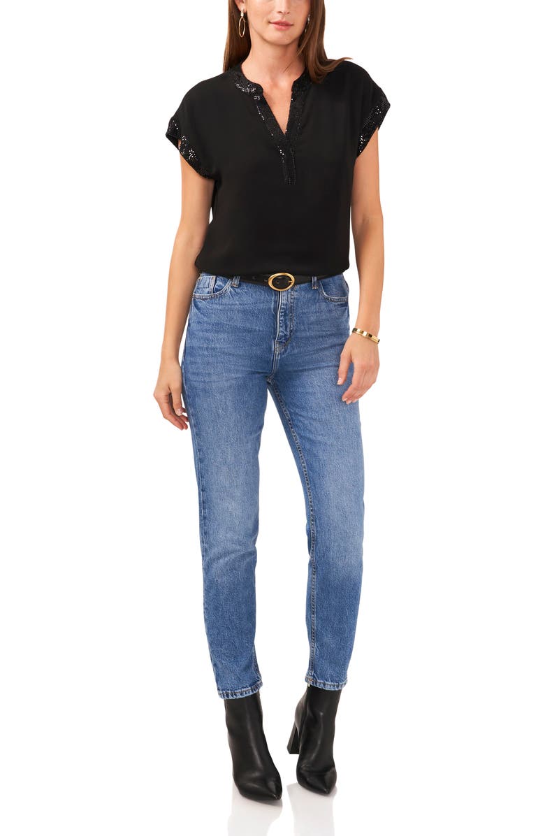 Vince Camuto Sequin Trim Top, Alternate, color, 