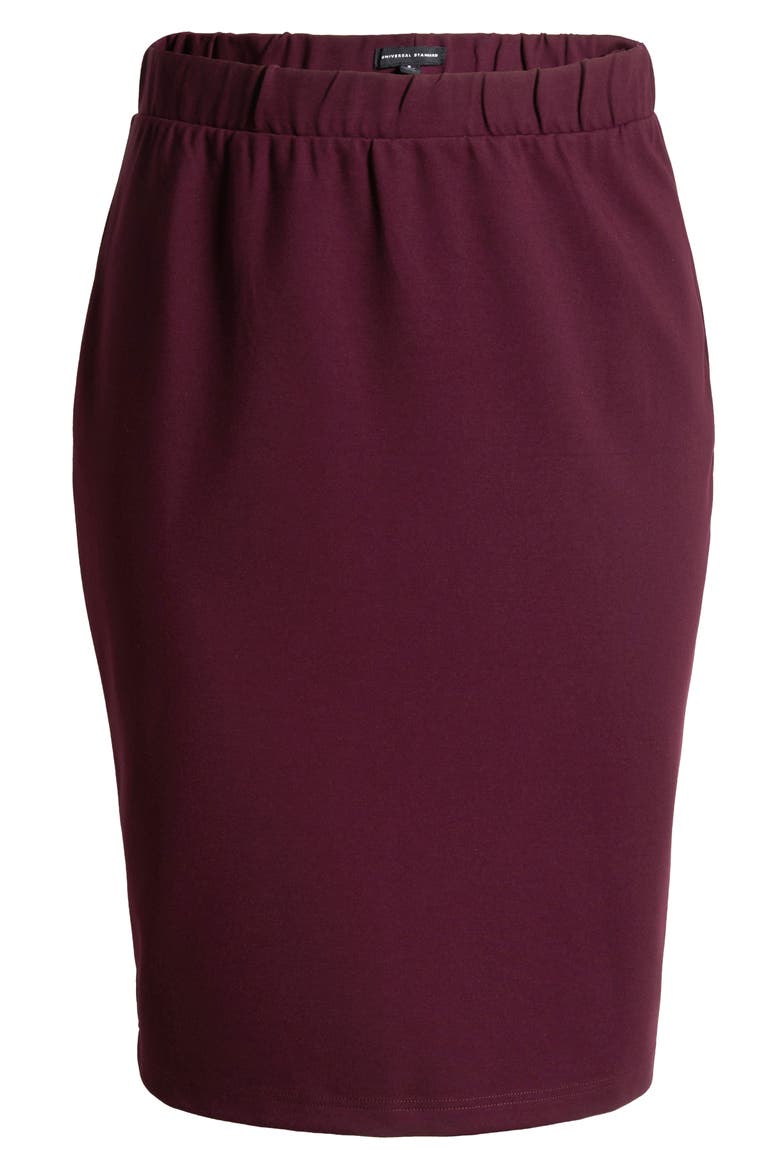Danube Stretch Ponte Skirt, Alternate, color, BLACK CHERRY