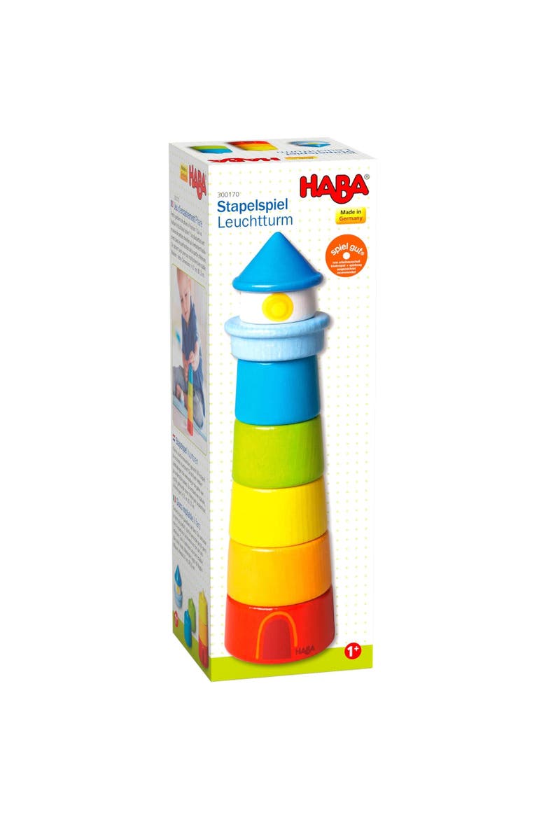 Lighthouse Wooden Rainbow Stacker, Alternate, color, Multi