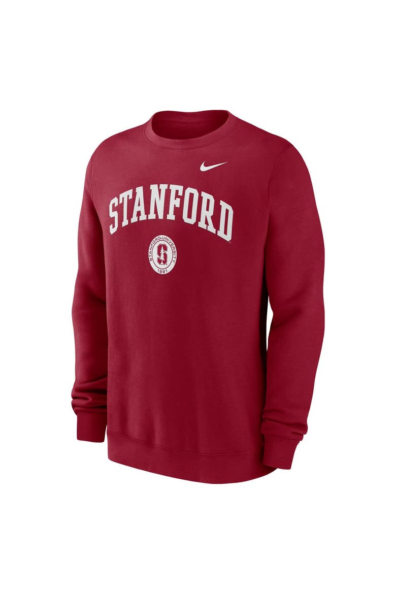 Men's Nike Cardinal Stanford Cardinal Arched Seal Pullover Sweatshirt, Alternate, color, Cardinal