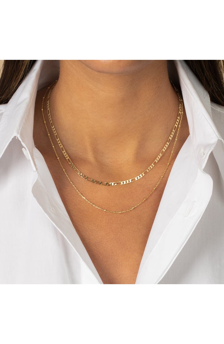 BY ADINA EDEN Two In One Figaro X Ball Chain Necklace, Alternate, color, Gold