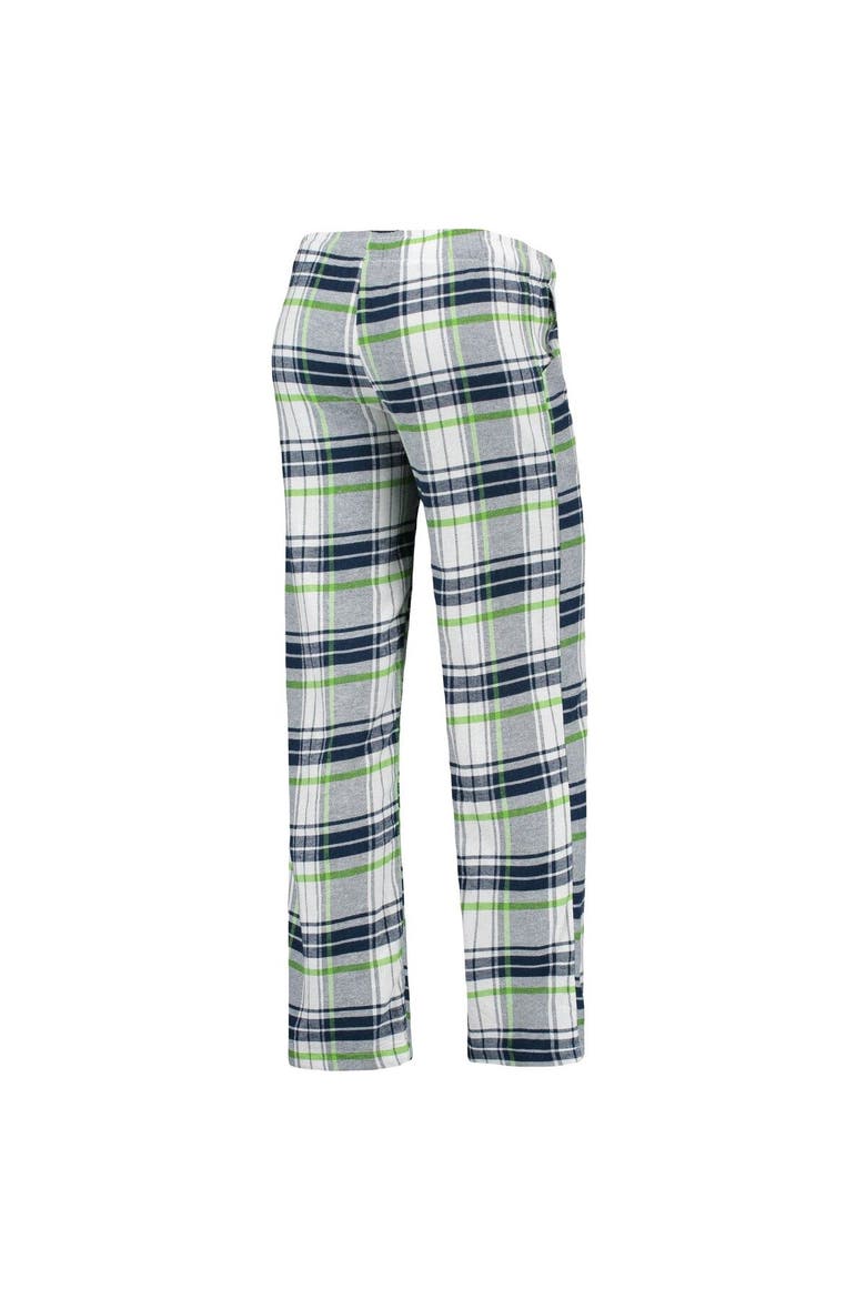 Women's Concepts Sport College Navy/Neon Green Seattle Seahawks Accolade Flannel Pants, Alternate, color, Navy