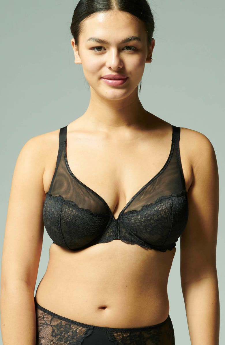 Simone Perele Reve Sheer Underwire 3D Plunge Bra, Alternate, color,