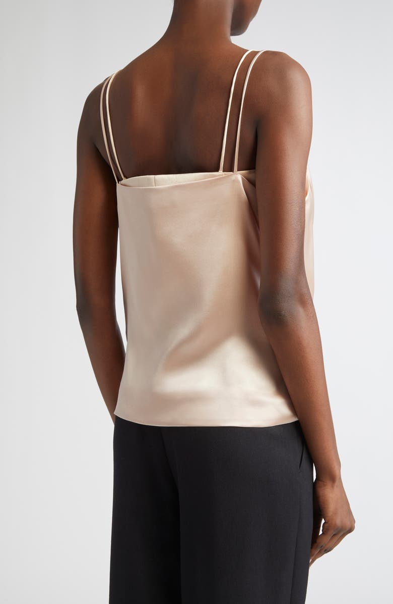 Balmain Draped Satin Bustier Top, Alternate, color, Light Beige