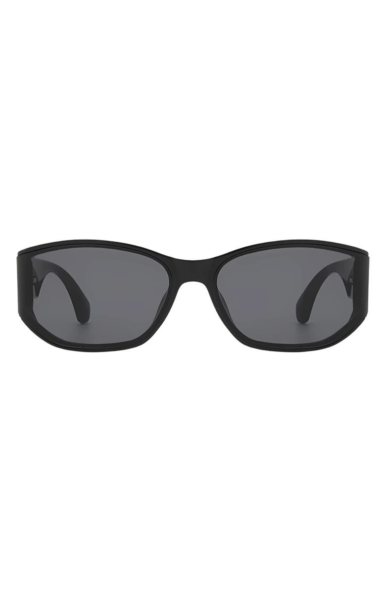 Fifth & Ninth Ember 60mm Oval Sunglasses, Main, color, Black/ Black