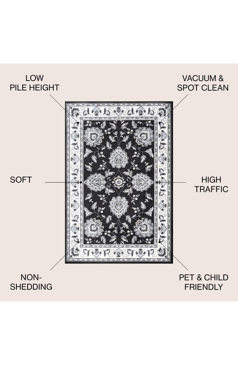 JONATHAN Y Cherie French Cottage Area Rug, Alternate, color, Black/Cream