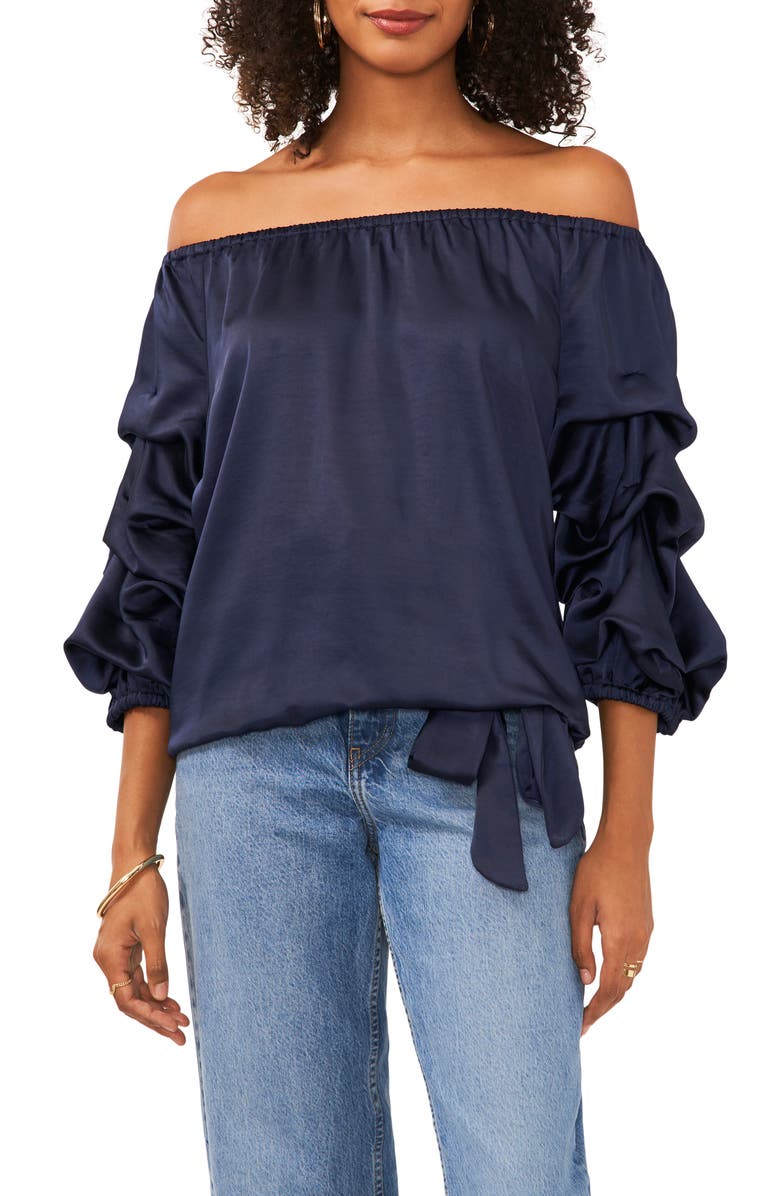 Vince Camuto Off the Shoulder Bubble Sleeve Top, Main, color, 