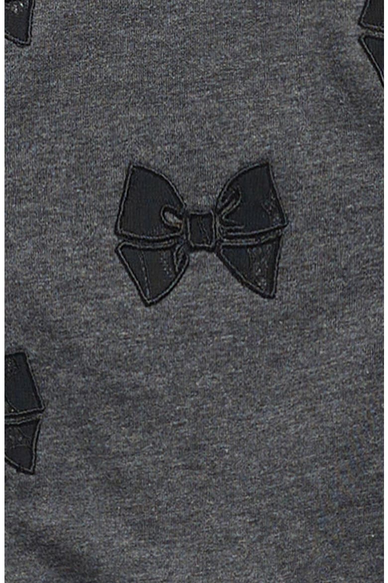 Lacy Bow Cotton Blend Sweatshirt & Leggings Set, Alternate, color, HEATHER CHARCOAL