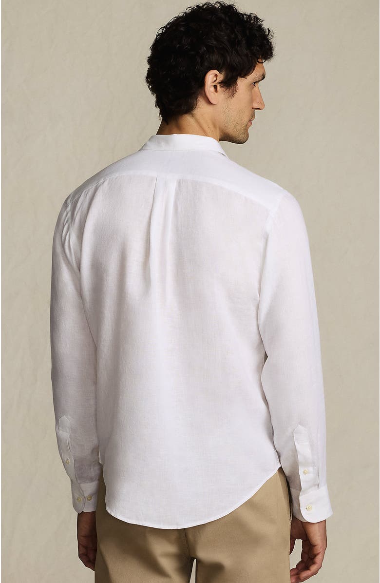 Lands' End Long Sleeve Linen Shirt, Alternate, color, White