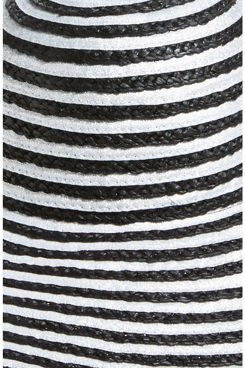 Stripe Floppy Sun Hat, Alternate, color, BLACK