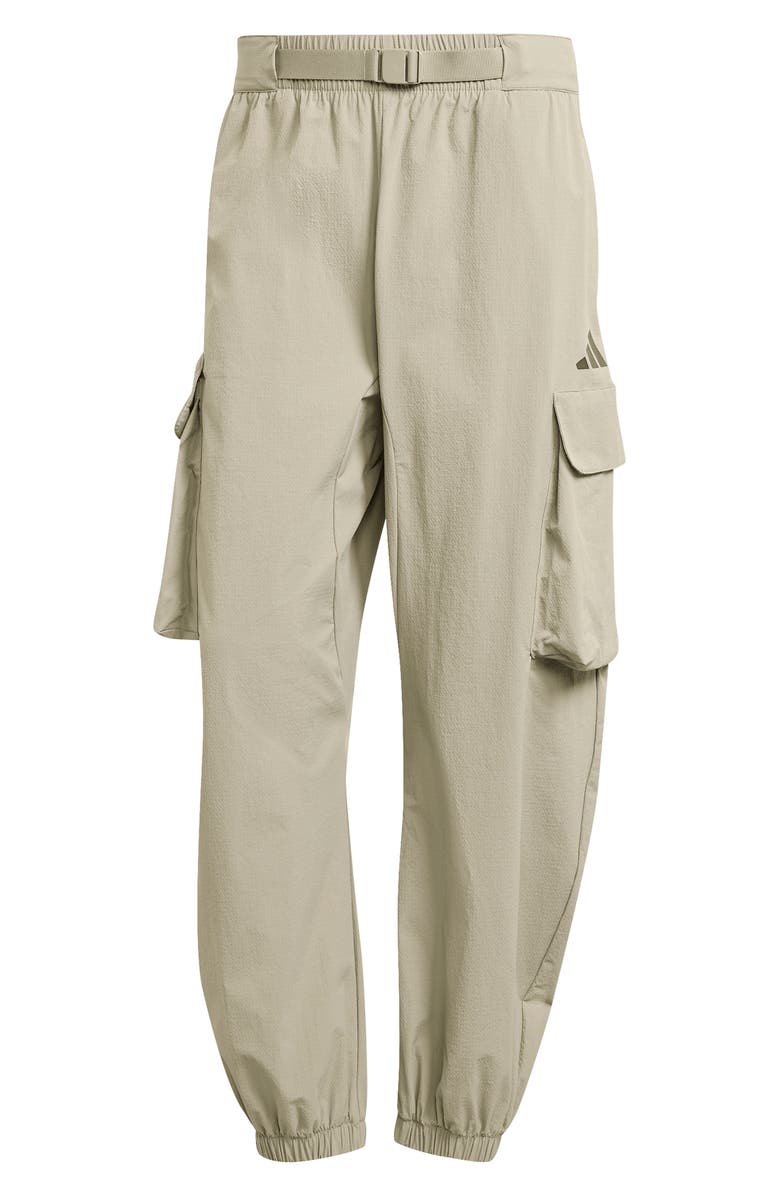 adidas Water Resistant Cargo Track Pants, Alternate, color, Silver Pebble