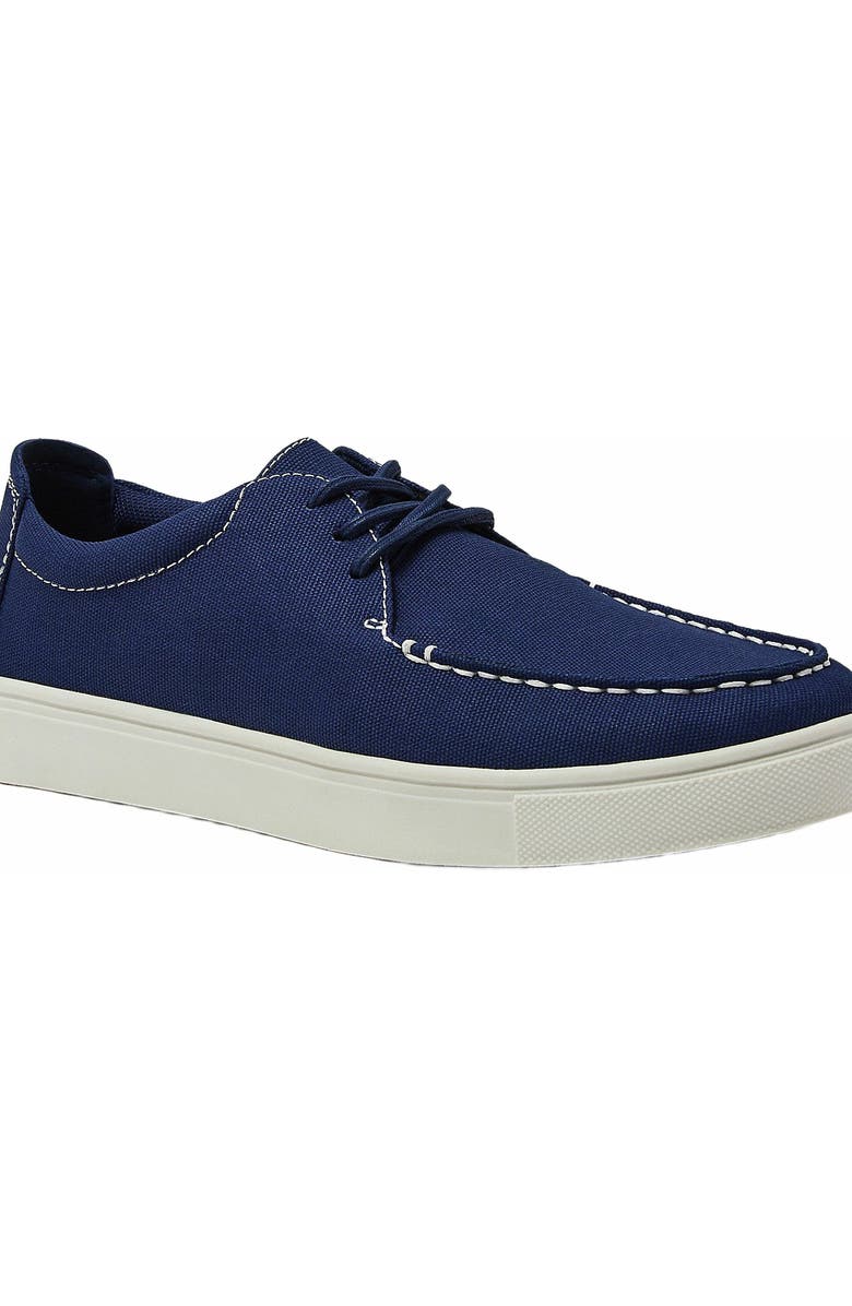 Lands' End Moc Toe Canvas Lace Up Sneakers, Alternate, color, Deep Sea Navy