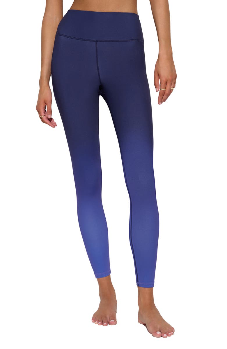 Spiritual Gangster Ombré Lotus Leggings, Main, color, Astral Blue