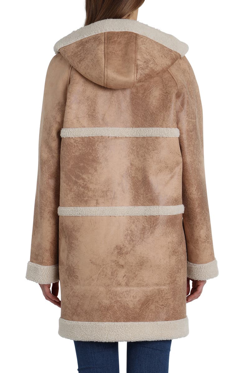Avec Les Filles Reversible Faux Shearling Coat, Alternate, color, 