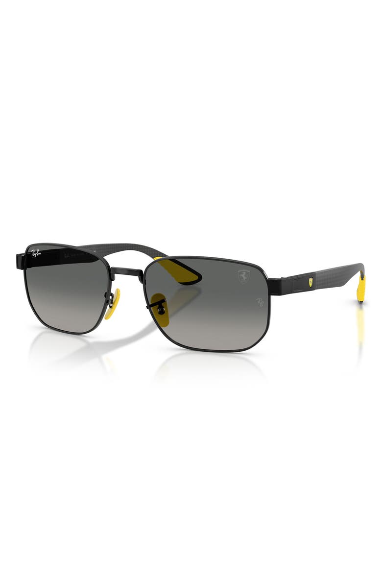 Ray-Ban x Scuderia Ferrari 59mm Gradient Irregular Sunglasses, Alternate, color, Black / Grey Gradient