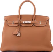 Pre-Owned Hermes Birkin Handbag Brown Togo with Palladium Hardware 35