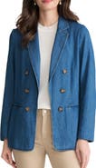 Jones New York Double Breasted Denim Blazer