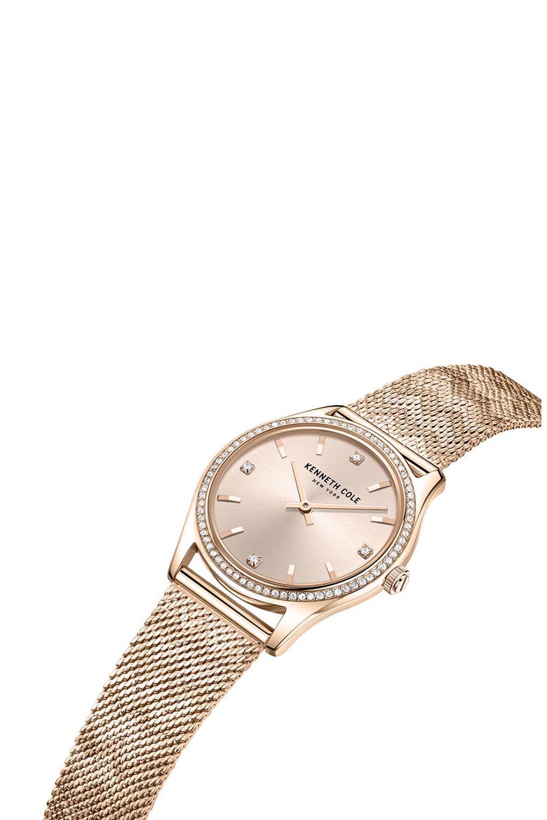 Classic Slim Mesh Strap Watch, 34mm, Alternate, color, ROSE GOLD