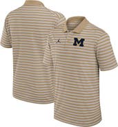Jordan Brand Men's Jordan Brand Tan/White Michigan Wolverines Primetime Victory Striped Polo