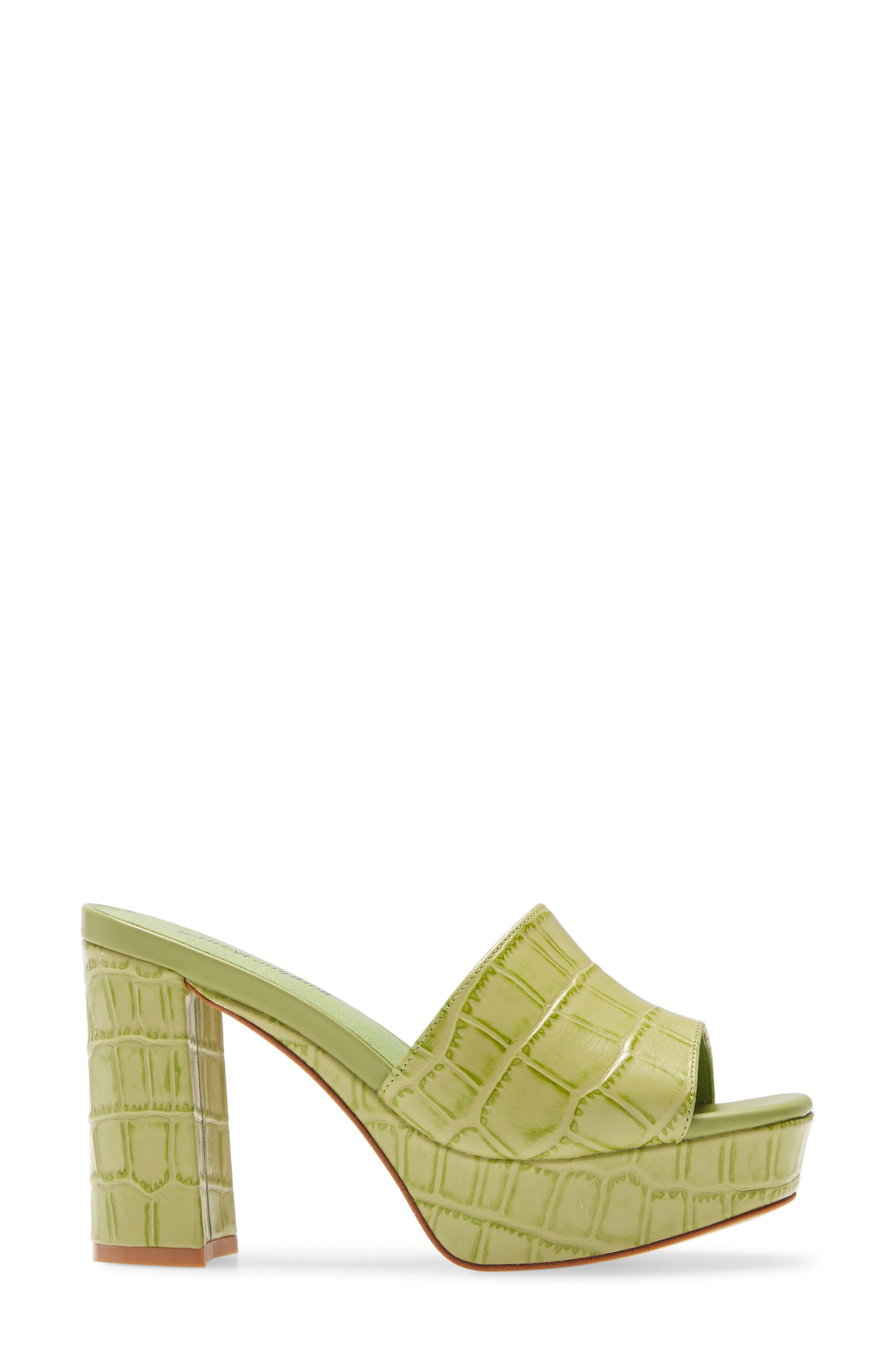 Magdalen Platform Sandal, Alternate, color, GREEN CROCO