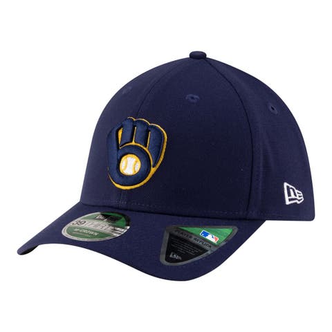 Men's New Era  Navy Milwaukee Brewers Player Replica 39THIRTY M-Crown Flex Hat