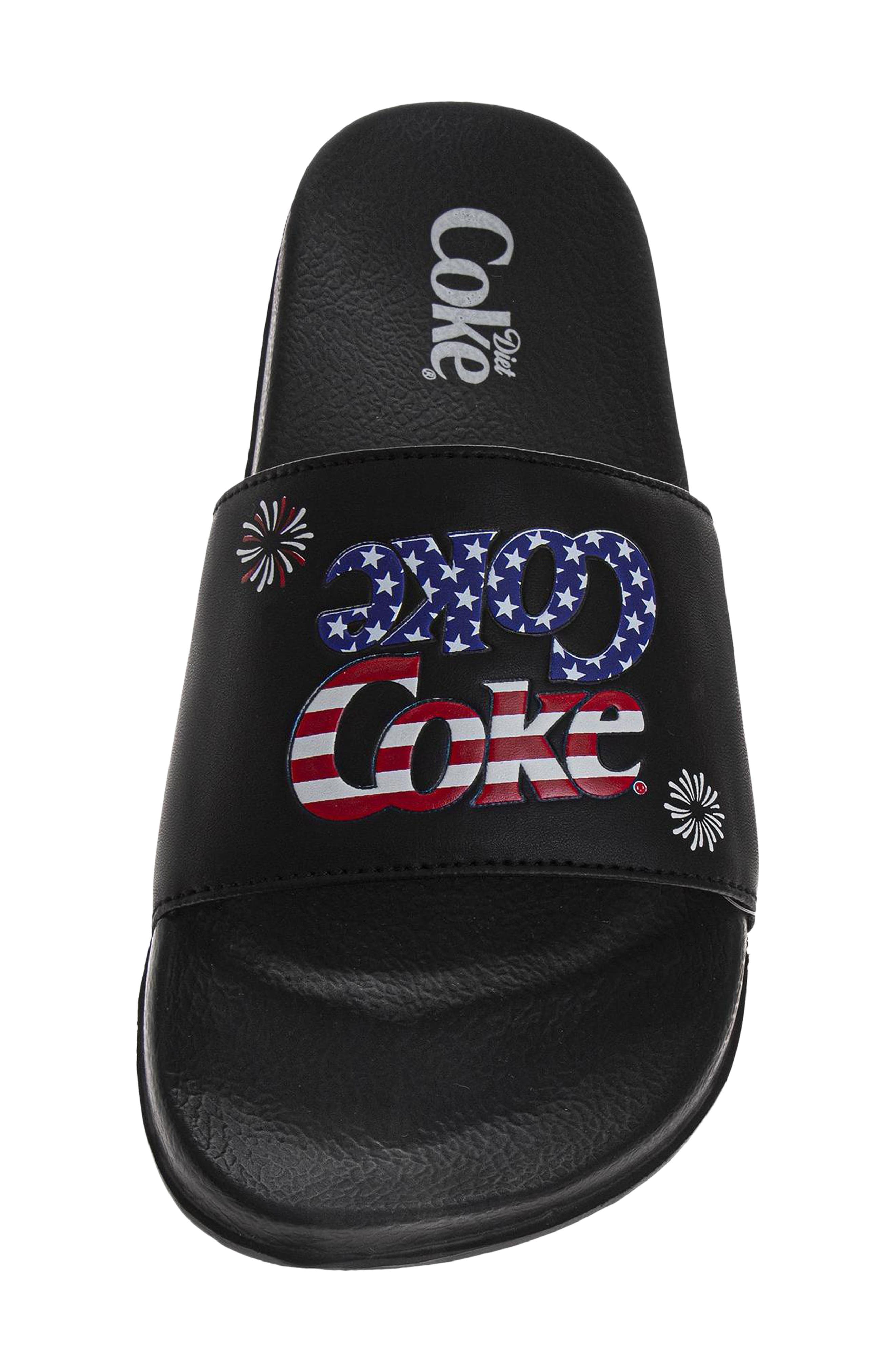 Coca-Cola Coke® Slide Sandal, Alternate, color, BLACK