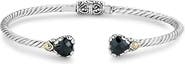 SAMUEL B. 18k Gold & Sterling Silver Black Spinel Cuff Bracelet