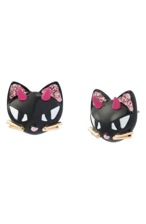 Devil Cat Stud Earrings