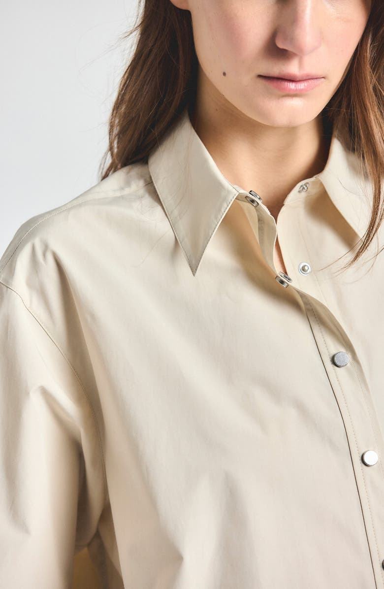 Derek Lam 10 Crosby Olivia Crop Woven Shirt, Alternate, color, Oyster Gray