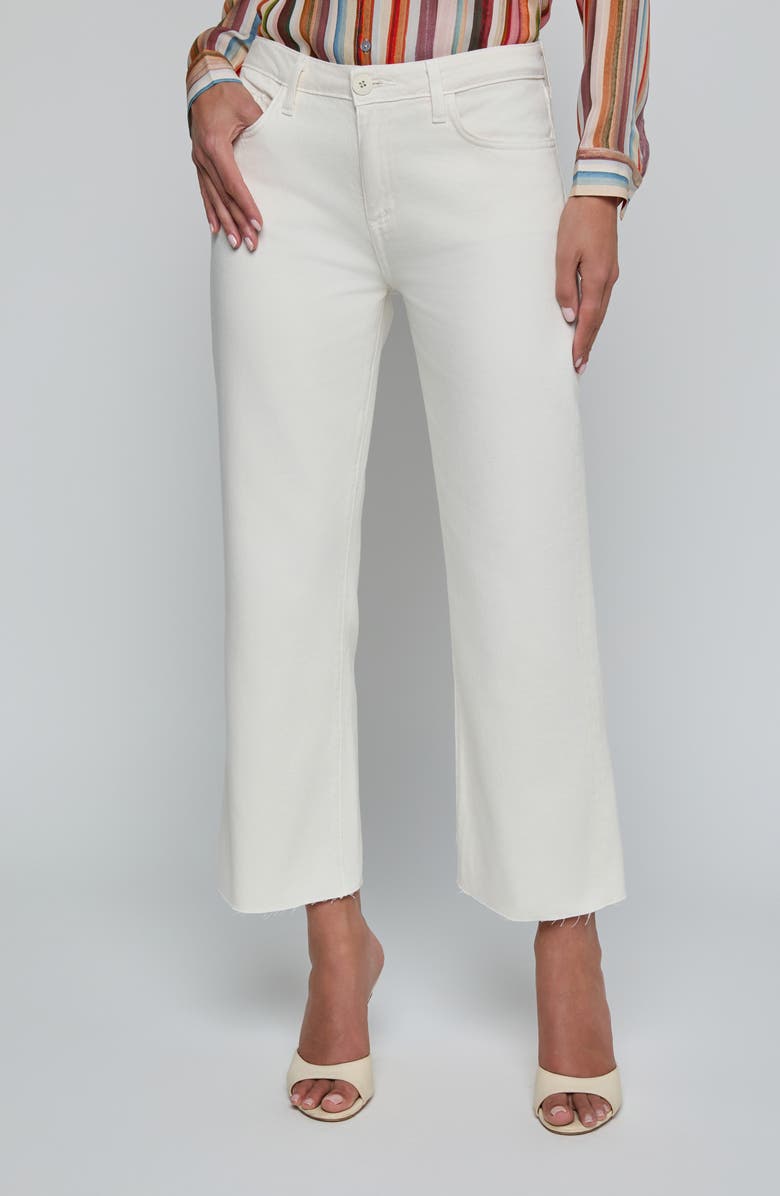 L'AGENCE Wanda Wide Leg Crop Jeans, Main, color, Light Ecru