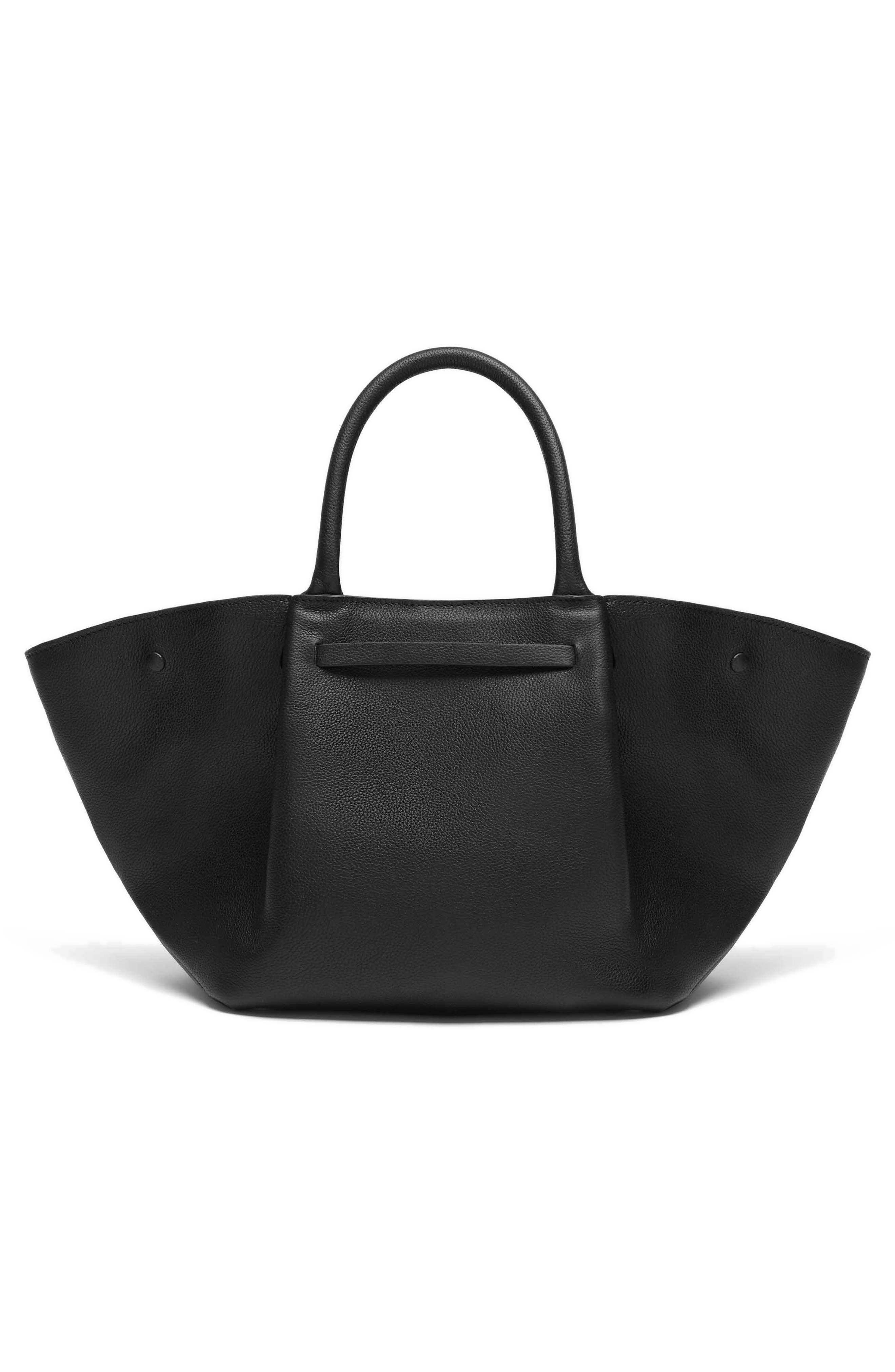 DeMellier New York Leather East/West Midi Tote, Alternate, color, Black