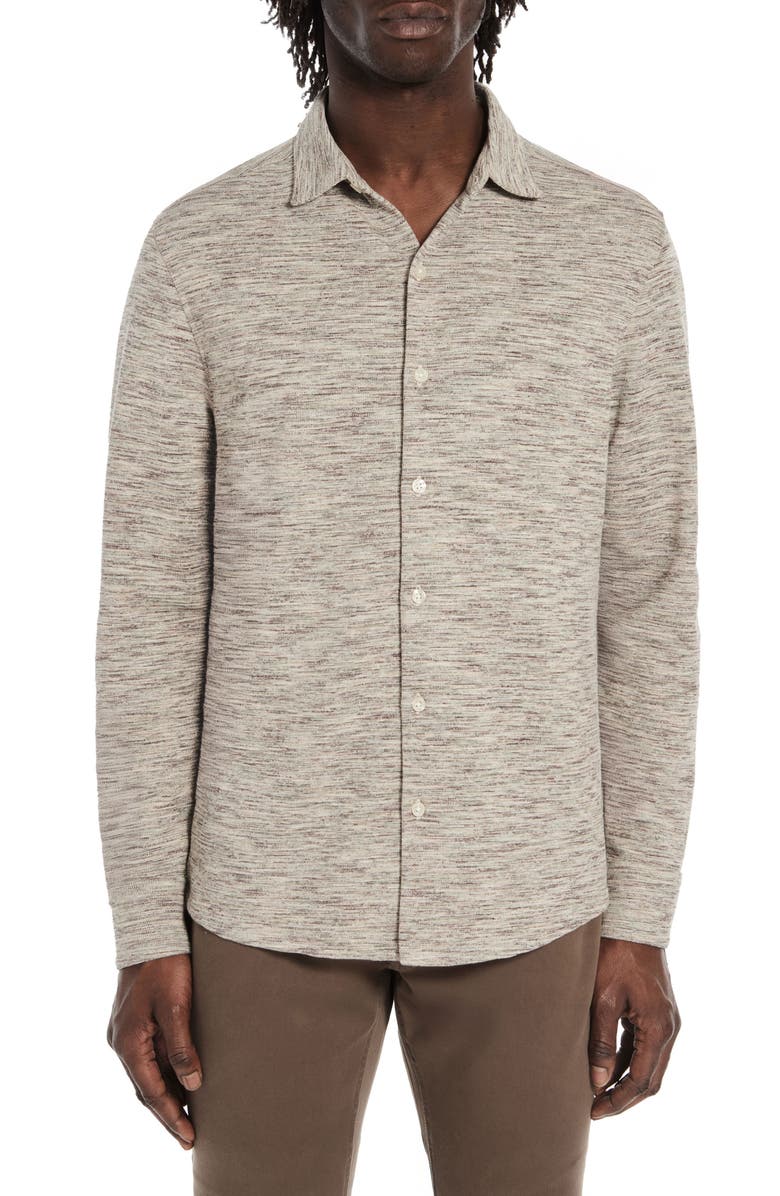 Robert Barakett Cielo Knit Button-Up Shirt, Main, color, Oatmeal