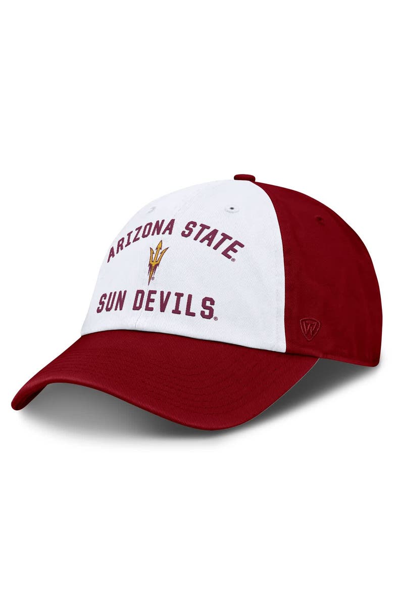 TOP OF THE WORLD Men's Top of the World  White Arizona State Sun Devils Weston Adjustable Hat, Main, color, White