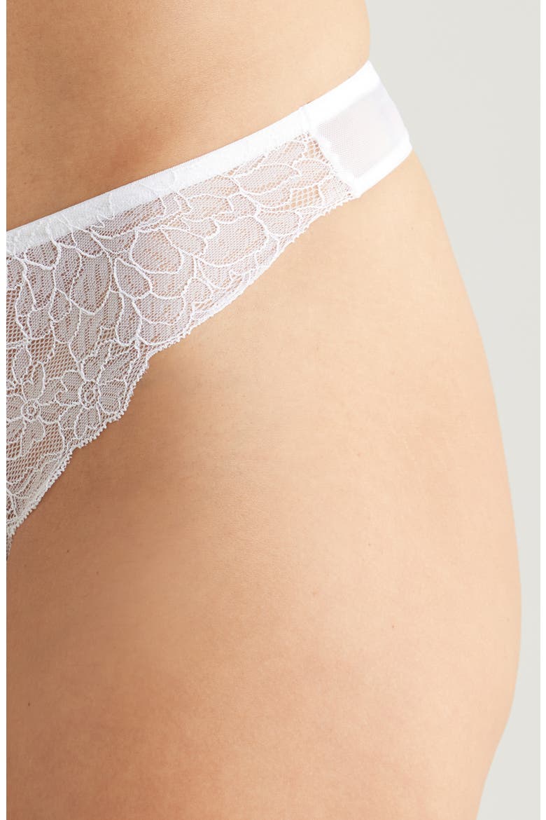 Luxe Lace Thong, Alternate, color, WHITE