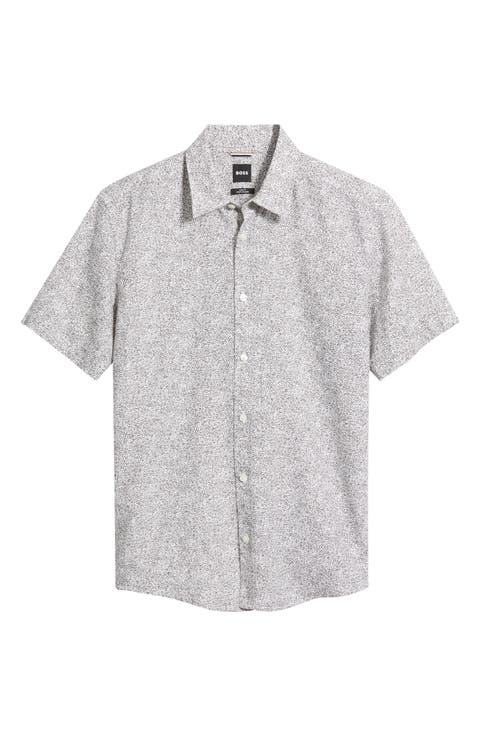 Roan Short Sleeve Stretch Linen Button-Up Shirt