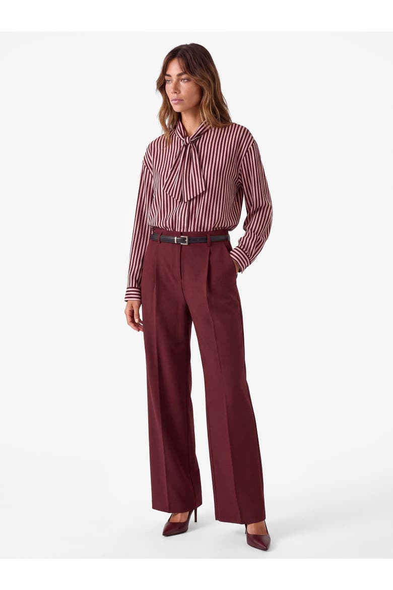 Long Sleeve Tie Neck Striped Shirt, Main, color, PINK STRIPE
