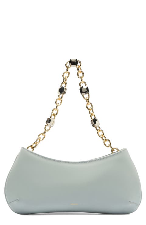 Small Luna Baguette Leather Shoulder Bag