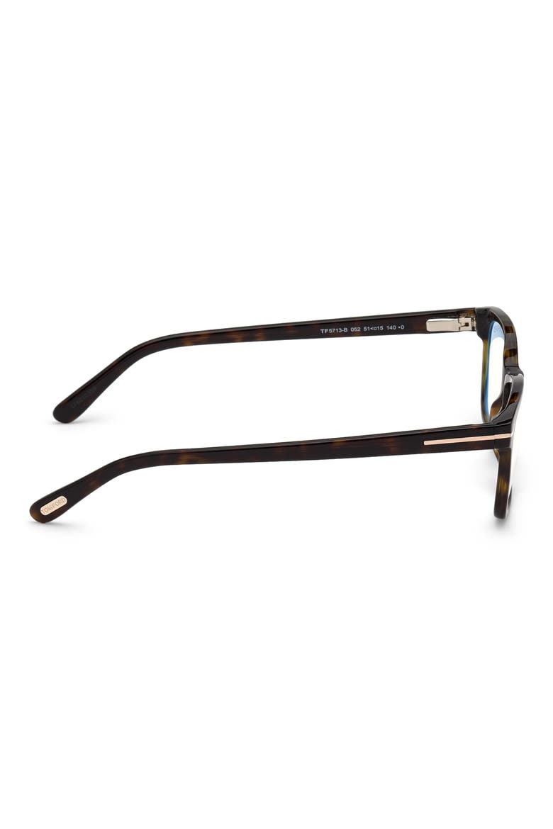 53mm Rectangular Blue Light Blocking Optical Glasses, Alternate, color, HAVANA / BLUE BLOCK