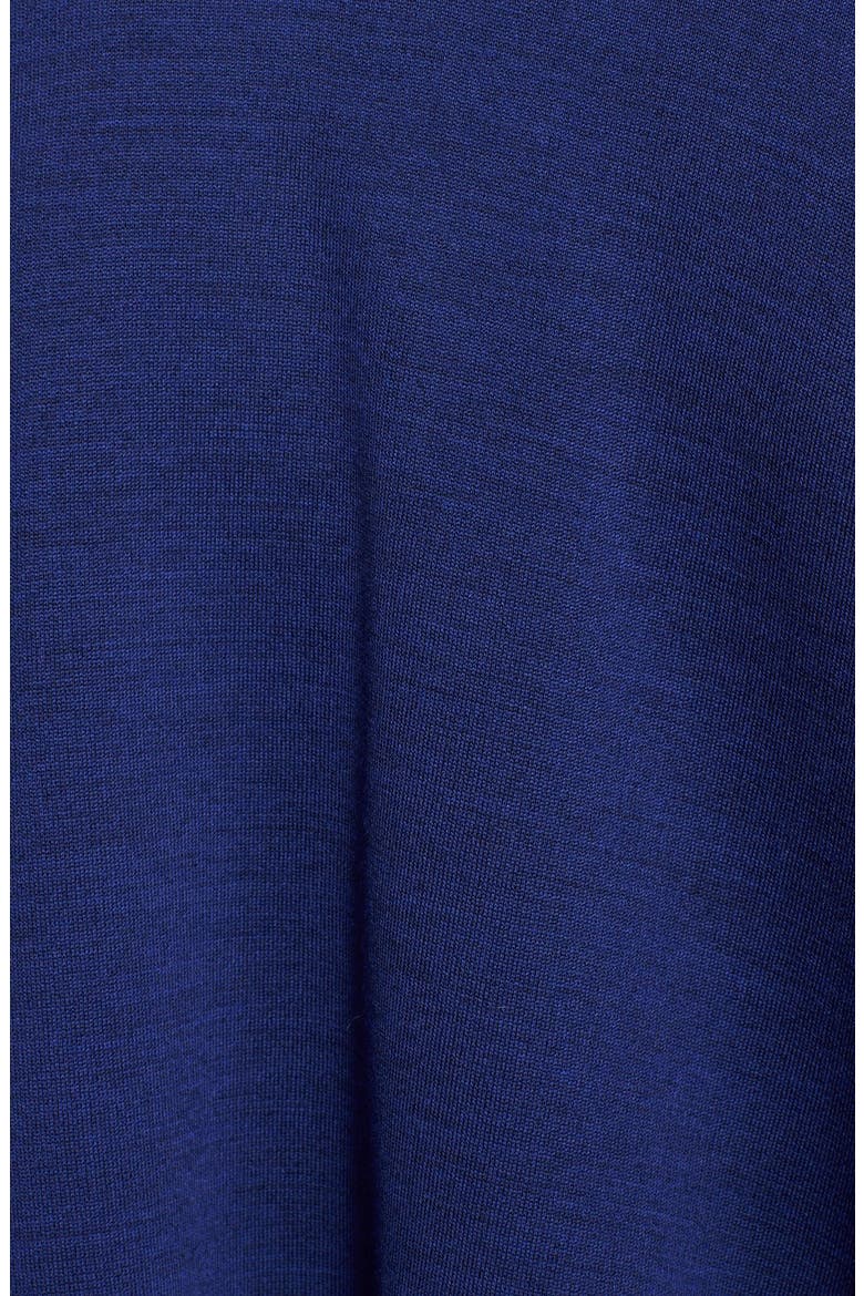 Leather Border Milano Knit Wrap, Alternate, color, VIVID DENIM/ CAVIAR