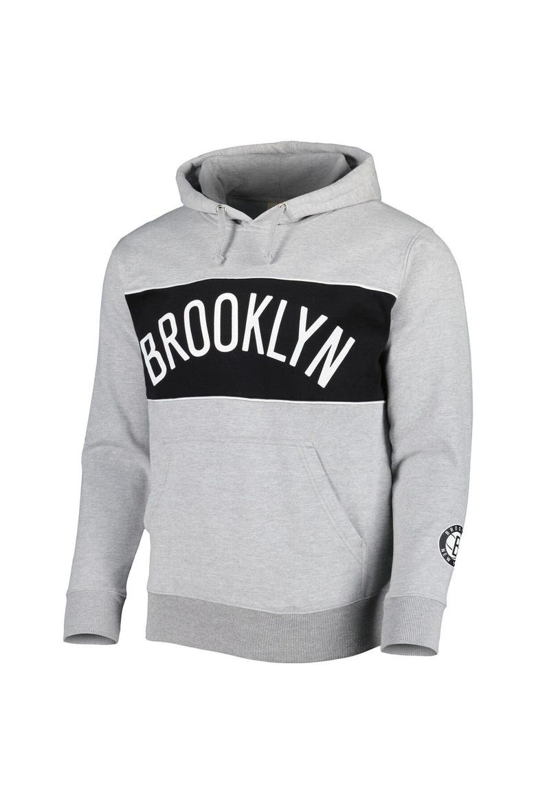 Men's Fanatics Branded Heather Gray Brooklyn Nets Wordmark French Terry Pullover Hoodie, Alternate, color, Heather Gray