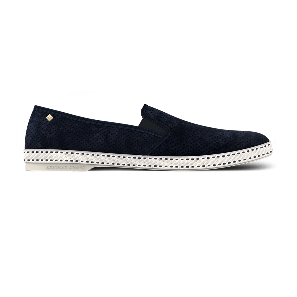 Rivieras Classic Suede Slip-On Loafer, Main, color, Navy